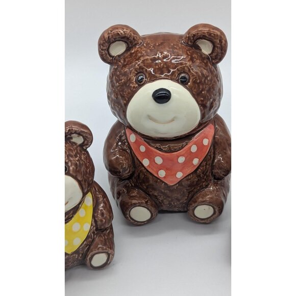 Otagiri Bears Salt and Pepper Shakers and Big Bear Sugar or Jam Jar Container - Picture 5 of 10